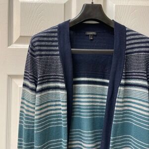 Talbots Women's Size Small Long Sleeve Open Cardigan Sweater‎ Striped Casual